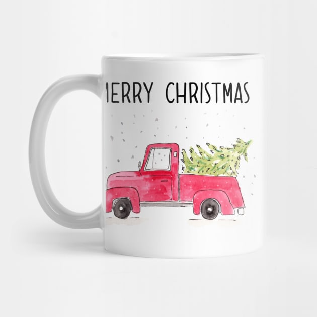 Red Christmas Truck by Harpleydesign